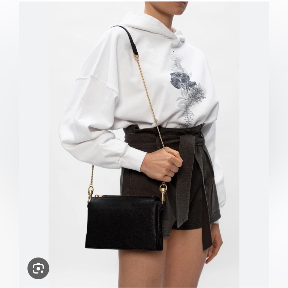 Allsaints Fletcher Leather Dark Green crossbody bag